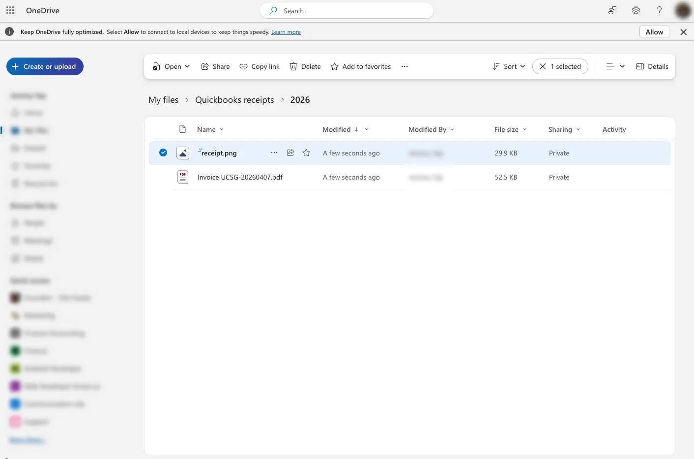 Processed OneDrive file