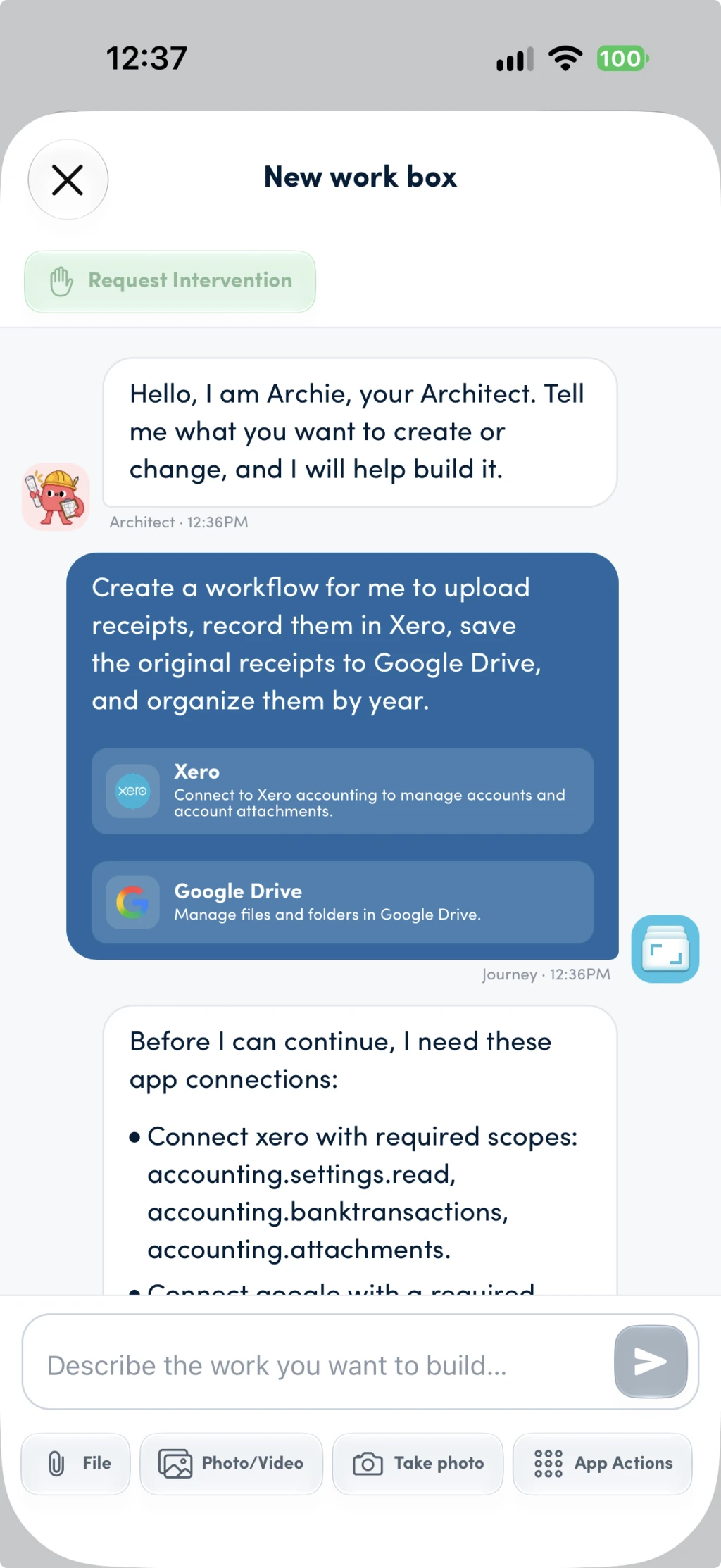 Ngobrol dengan Archie tentang membangun alur kerja menggunakan Xero dan Google Drive
