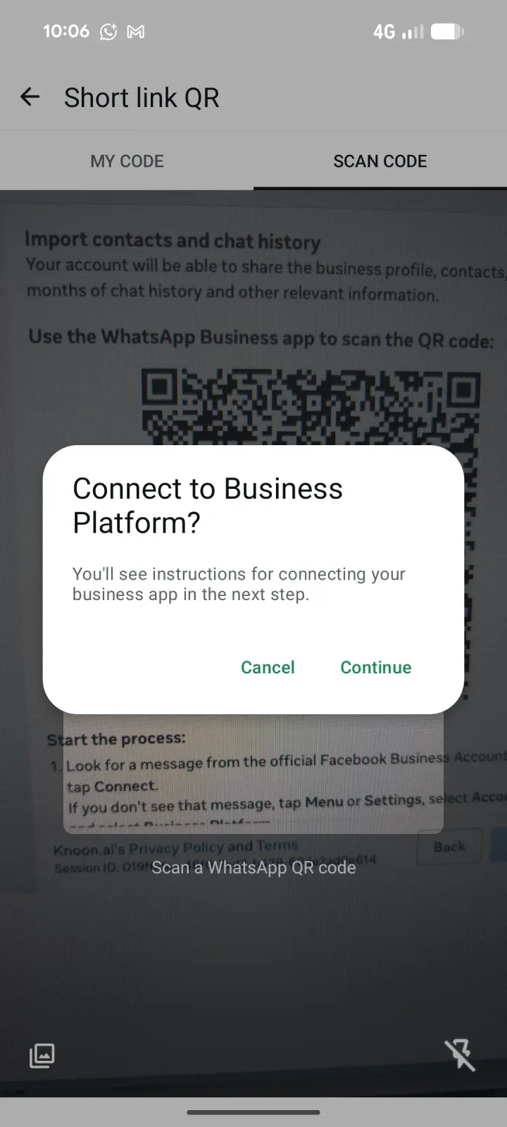 WhatsApp Företag uppmaning att ansluta till Företagsplattformen